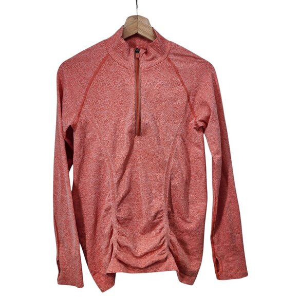 Athleta Womens Half-Zip Pullover Sweatshirt Orange M - Picture 8 of 8